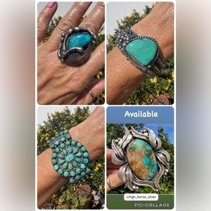 Sterling Turquoise Ring Cuff & Pendant